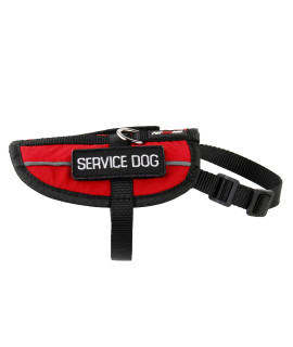 Petdogree Lightweight Reflective Red Service Dog Vest/Harness with Handle and Removable Patches XXS