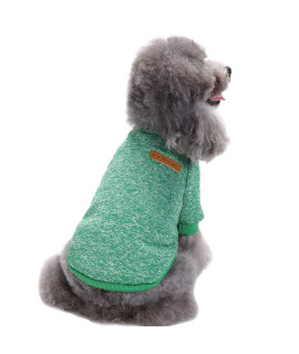 CHBORLESS Pet Dog Classic Knitwear Sweater Warm Winter Puppy Pet Coat Soft Sweater Clothing for Small Dogs (M, Green)