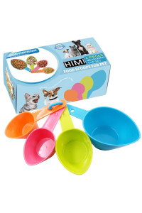 HINMAY Pet Food Scoops Plastic Measuring Cups Set for Dog Cat and Bird Food (Random Color)