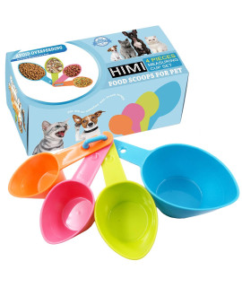 HINMAY Pet Food Scoops Plastic Measuring Cups Set for Dog Cat and Bird Food (Random Color)