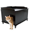 Designer Catbox Cat Litter Box Enclosure, Hidden, Dog-Proof Pet Furniture with Cover, Elegant, Covered, Odor Contained for Large Cats, Cat Litter Box Furniture with Lid, Black, Jumbo Sized