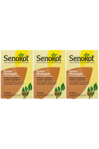 Senokot Extra Strength, 12 count (3 Pack) Natural Vegetable Laxative Ingredient for gentle Dependable Overnight Relief of Occasional constipation, 36 count Total