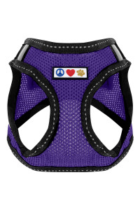Pawtitas Dog Vest Harness Made with Breathable Air Mesh All Weather Vest Harness for Medium Puppies and Extra Large Cats with Quick-Release Buckle - Medium Purple Mesh Dog Harness