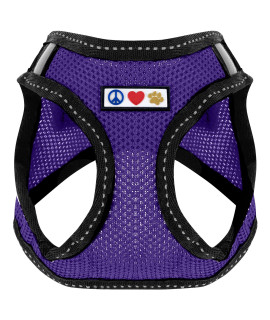 Pawtitas Dog Vest Harness Made with Breathable Air Mesh All Weather Vest Harness for Large Dogs with Quick-Release Buckle - Purple Mesh Dog Harness for Training and Walking Your Pet.