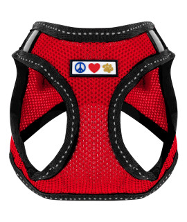 Pawtitas Dog Vest Harness Made with Breathable Air Mesh All Weather Vest Harness for Extra Small Puppies and Large Cats with Quick-Release Buckle - Extra Small Red Mesh Dog Harness