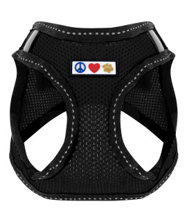 Pawtitas Dog Vest Harness Made with Breathable Air Mesh All Weather Vest Harness for Extra Small Puppies and Large Cats with Quick-Release Buckle - Extra Small Black Mesh Dog Harness