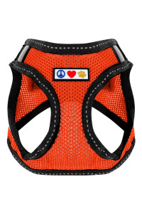 Pawtitas Dog Vest Harness Made with Breathable Air Mesh All Weather Vest Harness for Small Puppies and Large Cats with Quick-Release Buckle - Small Orange Mesh Dog Harness