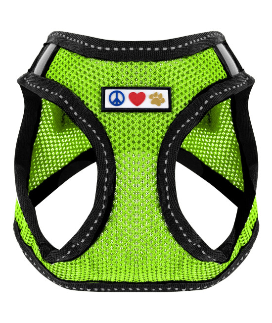 Pawtitas Dog Vest Harness Made with Breathable Air Mesh All Weather Vest Harness for Extra Extra Small Puppies and Cats with Quick-Release Buckle - Extra Extra Small Green Mesh Dog Harness