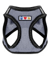 Pawtitas Dog Vest Harness Made with Breathable Air Mesh All Weather Vest Harness for Small Puppies and Large Cats with Quick-Release Buckle - Small Grey Mesh Dog Harness