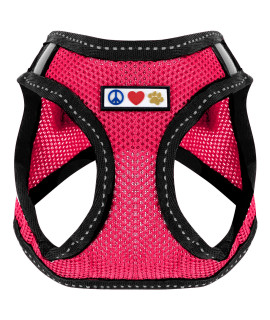 Pawtitas Dog Vest Harness Made with Breathable Air Mesh All Weather Vest Harness for Medium Puppies and Extra Large Cats with Quick-Release Buckle - Medium Pink Mesh Dog Harness
