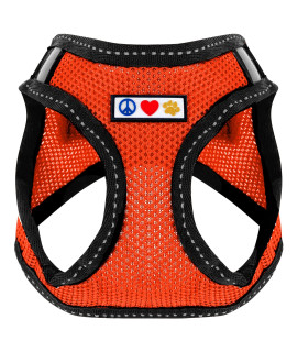 Pawtitas Dog Vest Harness Made with Breathable Air Mesh All Weather Vest Harness for Extra Small Puppies and Large Cats with Quick-Release Buckle - Extra Small Orange Mesh Dog Harness