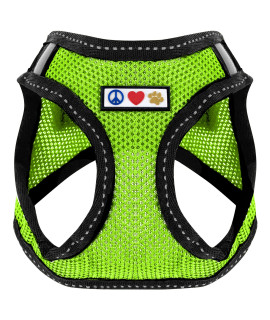 Pawtitas Dog Vest Harness Made with Breathable Air Mesh All Weather Vest Harness for Small Puppies and Large Cats with Quick-Release Buckle - Small Green Mesh Dog Harness