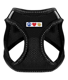 Pawtitas Dog Vest Harness Made with Breathable Air Mesh All Weather Vest Harness for Extra Extra Small Puppies and Cats with Quick-Release Buckle - Extra Extra Small Black Mesh Dog Harness
