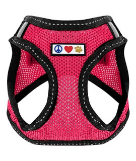 Pawtitas Dog Vest Harness Made with Breathable Air Mesh All Weather Vest Harness for Extra Small Puppies and Large Cats with Quick-Release Buckle - Extra Small Pink Mesh Dog Harness