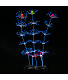 Uniclife Strip Coral Plant Ornament Glowing Effect Silicone Artificial Decoration for Fish Tank, Aquarium Landscape (Blue) Fish Aquarium Decoration Glow in The Dark Fish Tank Decorations