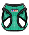 Pawtitas Dog Vest Harness Made with Breathable Air Mesh All Weather Vest Harness for Small Puppies and Large Cats with Quick-Release Buckle - Small Teal Mesh Dog Harness