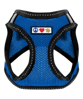 Pawtitas Dog Vest Harness Made with Breathable Air Mesh All Weather Vest Harness for Small Puppies and Large Cats with Quick-Release Buckle - Small Blue Mesh Dog Harness