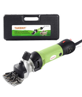 TAKEKIT Sheep Shears Professional Electric Sheep Clippers for Sheep Alpacas Llamas and Large Thick Coat Animals Grooming, 6 Speeds Control Big and Heavy Sheep Trimmer, 380W