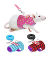 Stock Show Small Pet Outdoor Walking Harness Vest and Leash Set with Cute Bowknot Decor Chest Strap Harness for Rat Ferret Squirrel Hamster Clothes Accessory, Blue Stripe
