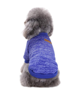 CHBORLESS Pet Dog Classic Knitwear Sweater Warm Winter Puppy Pet Coat Soft Sweater Clothing for Small Dogs (XS, Dark Blue)