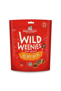 Stella & Chewys Freeze-Dried Raw Wild Weenies Dog Treats - All-Natural, Protein Rich, Grain Free Dog & Puppy Treat - Great for Training & Rewarding - Grass-Fed Beef Recipe - 3.25 oz Bag