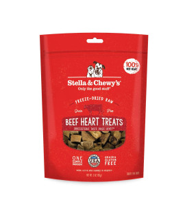 Stella & Chewy's Freeze-Dried Raw Single Ingredient Beef Heart Treats, 3 oz. Bag