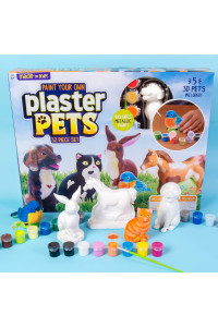 Made By Me Paint Your Own Plaster Pets, Includes Easy to Paint Cat, Dog, Rabbit, Bird & Horse by Horizon Group USA, Multicolored