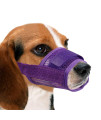 YAODHAOD Nylon Mesh Breathable Dog Mouth Cover, Quick Fit Dog Muzzle with Adjustable Straps,Pet Mouth Cover, to Prevent Biting and Screaming to Prevent Accidental Eating (L, Purple)