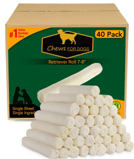 Chews for Dogs Retriever roll 7-8 Inches Extra Thick (40 Pack)