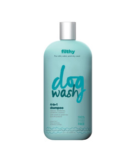 Dog Wash 4-in-1 Shampoo for Dogs Gently Cleanse, Moisturize, Freshen & Protect Dog? Skin & Coat Natural Cleanser with Green Tea, Vitamin E (24 oz), Blue (FGI06985)