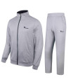 TBMPOY Mens Essential Running Top Bottoms Set Long Sleeve Training Wear Light grey XXL