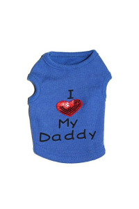 Dog Shirts Slogan Vest I Love My Daddy/Mommy Cute Heart T-Shirt Clothes for Chiuahaha Poodle Teacup Shihtzu Yorkie Bulldog Small Puppy Costume