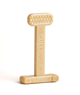Bullibone Nylon Dog Chew Toy Nylon Bone - Improves Dental Hygiene, Easy to Grip Bottom, and Permeated with Flavor (Peanut Butter, Small - Single)