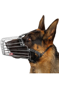 BRONZEDOG Dog Muzzle Wire Basket German Shepherd Metal Mask for Medium Large Dogs (Size 6: German Shepherds)