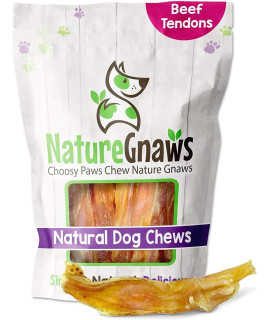 Nature Gnaws Tendons for Dogs - Premium Natural Beef Dental Sticks - Single Ingredient - Long Lasting Tasty Dog Chew Treats - Rawhide Free - 5 Inch