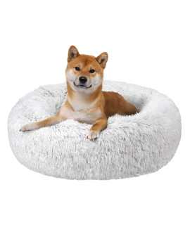 FuzzBall Fluffy Luxe Pet Bed, Calming Donut Cuddler - Machine Washable, Waterproof Base, Anti-Slip (for Medium Dogs & Cats up to 45lbs)