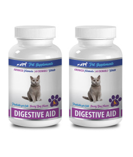 PET SUPPLEMENTS cat Stomach Sensitive - Cats Digestive AID - PROBIOTIC Formula - Treats - probiotics for Cats Chews - 2 Bottle (120 Chews)