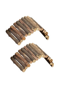 PINVNBY Wooden Hamster Bridge,Rat Chew Toys for Chinchillas Guinea Pigs Hamster Mouse Rat, Rodents Ladder Toy for Small Animal (2Pack)