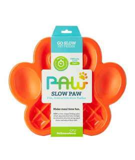 PetDreamHouse Slow Feeder DishBowl for Dogs Multiple Bowl Areas Naturally Slow Down Eating Speed for A Healthier Eating Experience Dishwasher Safe, Orange
