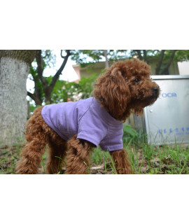 Lovelonglong 2019 Pet clothing Dog costumes Basic Blank T-Shirt Tee Shirts for Small Dogs Violet S
