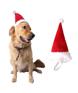 Adjustable 3D Christmas Santa Hat for Dogs Cats (Large)