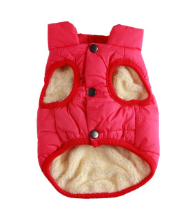 JoyDaog 2 Layers Fleece Lined Warm Dog Jacket for Winter Cold Weather,Soft Windproof Medium Dog Coat,Pink XL