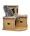 PETIQUE Multilevel Cardboard Cat House Fortress, Indoor and Outdoor Cat Tower, Cat Scratcher Cardboard Tower, Modern Cat Furniture, Planet-Friendly Cat Playground, Great for Cats and Kitties