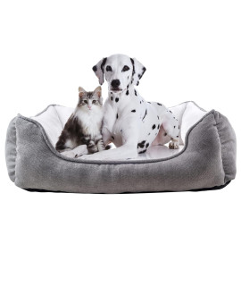 long rich rectangle bolster Pet Bed, Dog bed medium size, Gray With, 25x21x8 Inch (Pack of 1) (HCT-REC-005)