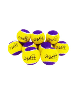 Midlee Squeaky Mini Tennis Ball for Dogs 1.5- Pack of 12 (Yellow/Purple)- Pet Fetch Small Squeaker Interactive Squeaking Dog Toy
