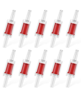 Pawfly 10 PCS Aquarium Check Valves for Common Air Pumps Red Plastic 1-Way Non-Return Valves Pump Protectors for Standard 3/16 Inch Airline Tubing Fish Tank Accessories for Aeration Setup