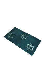 Dog Gone Smart Dirty Dog Microfiber Paw Doormat - Muddy Mats For Dogs - Super Absorbent Dog Mat Keeps Paws & Floors Clean - Machine Washable Pet Door Rugs with Non-Slip Backing Runner Petrol