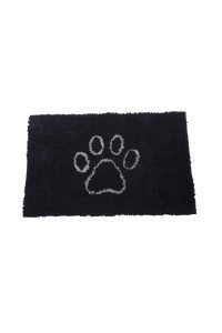 Dog Gone Smart Dirty Dog Microfiber Paw Doormat - Muddy Mats For Dogs - Super Absorbent Dog Mat Keeps Paws & Floors Clean - Machine Washable Pet Door Rugs with Non-Slip Backing Medium Black