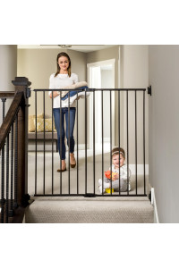 Regalo 2-in-1 Extra Tall Easy Swing Stairway and Hallway Walk Through Baby Gate, Black 1 Count (Pack of 1)