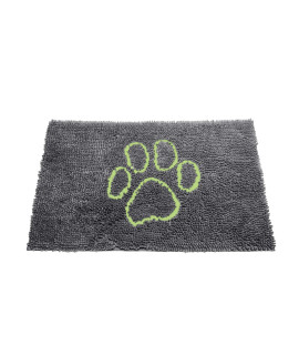 Dog Gone Smart Dirty Dog Microfiber Paw Doormat - Muddy Mats For Dogs - Super Absorbent Dog Mat Keeps Paws & Floors Clean - Machine Washable Pet Door Rugs with Non-Slip Backing Medium Cool Grey
